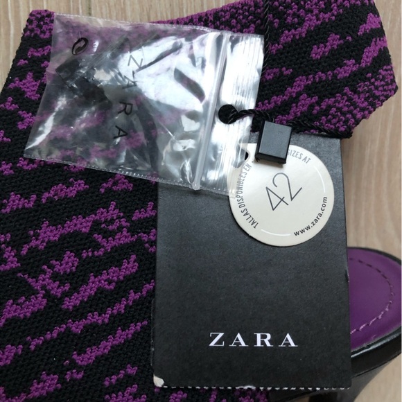 NWT Zara Women's Caged Open-Toe Heels in Black & Purple Size 8US 39EU - Picture 7 of 13